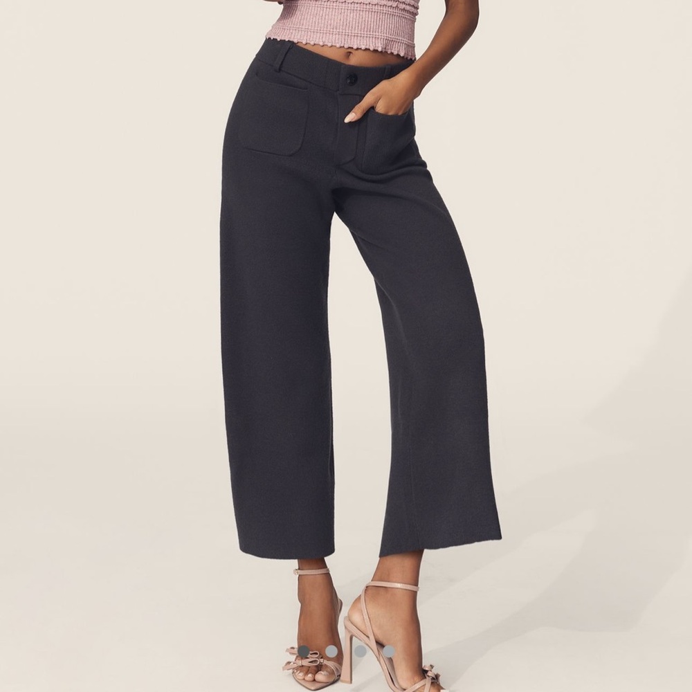 Women's Carbon Black Wide-Leg Pants Colette Anthropologie